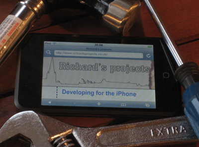 Picture of iPod touch with tools