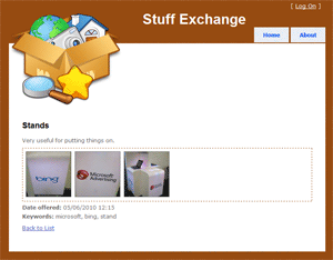Screenshot of Stuff Exchange 