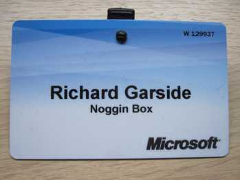 Photo of Richard Garside's Nogginbox name badge