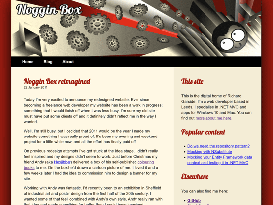 Screenshot of new Nogginbox design