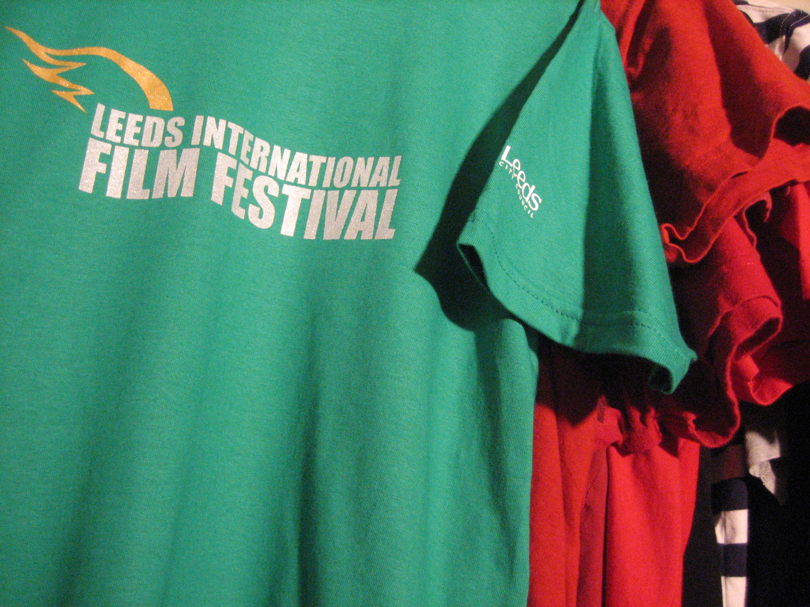 Photo of my Leeds Film Festival t-shirt