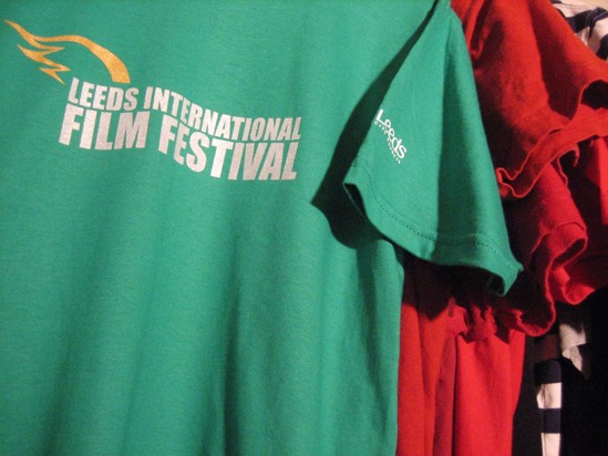 Photo of my Leeds Film Festival t-shirt