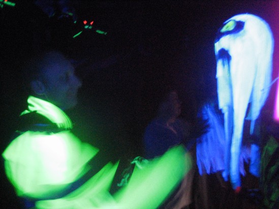 Picture of a policeman meeting a ghost