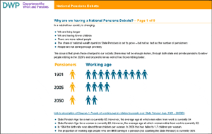 Screen shot of the on-line pensions debate