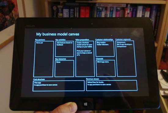 Business Model Canvas App for Windows 8