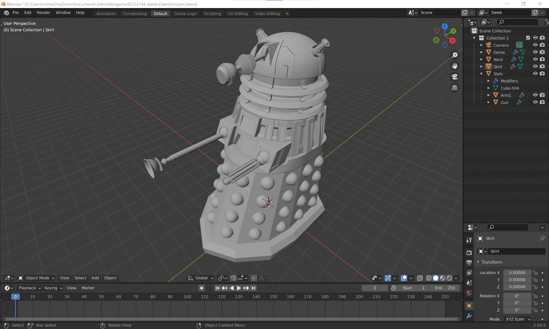 Dalek drawn in Blender