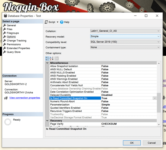 Enabling SQL Server RCSI